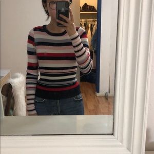 Long sleeve color block top